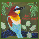 Oiseau color&eacute; pour un anniversaire vibrant